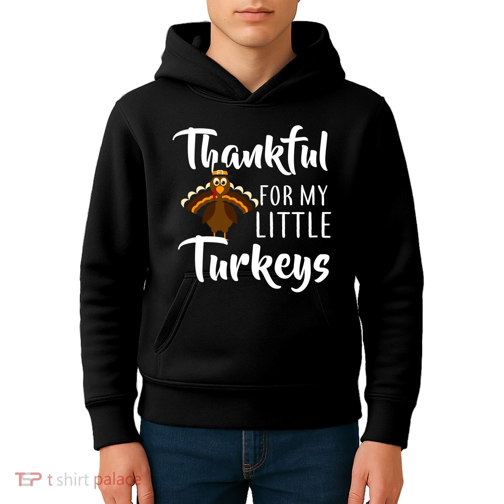 Teachers Thanksgiving Thankful For My little Turkeys Kids Hoodie