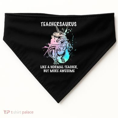 Teachersaurus Unicorn USA-Made Doggie Bandana