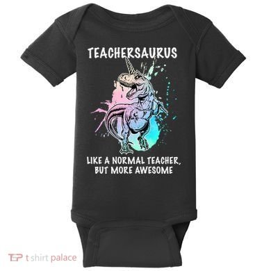 Teachersaurus Unicorn Baby Bodysuit
