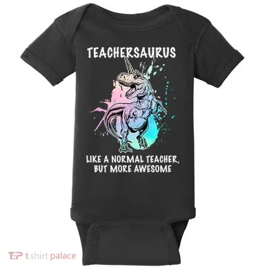 Teachersaurus Unicorn Baby Bodysuit