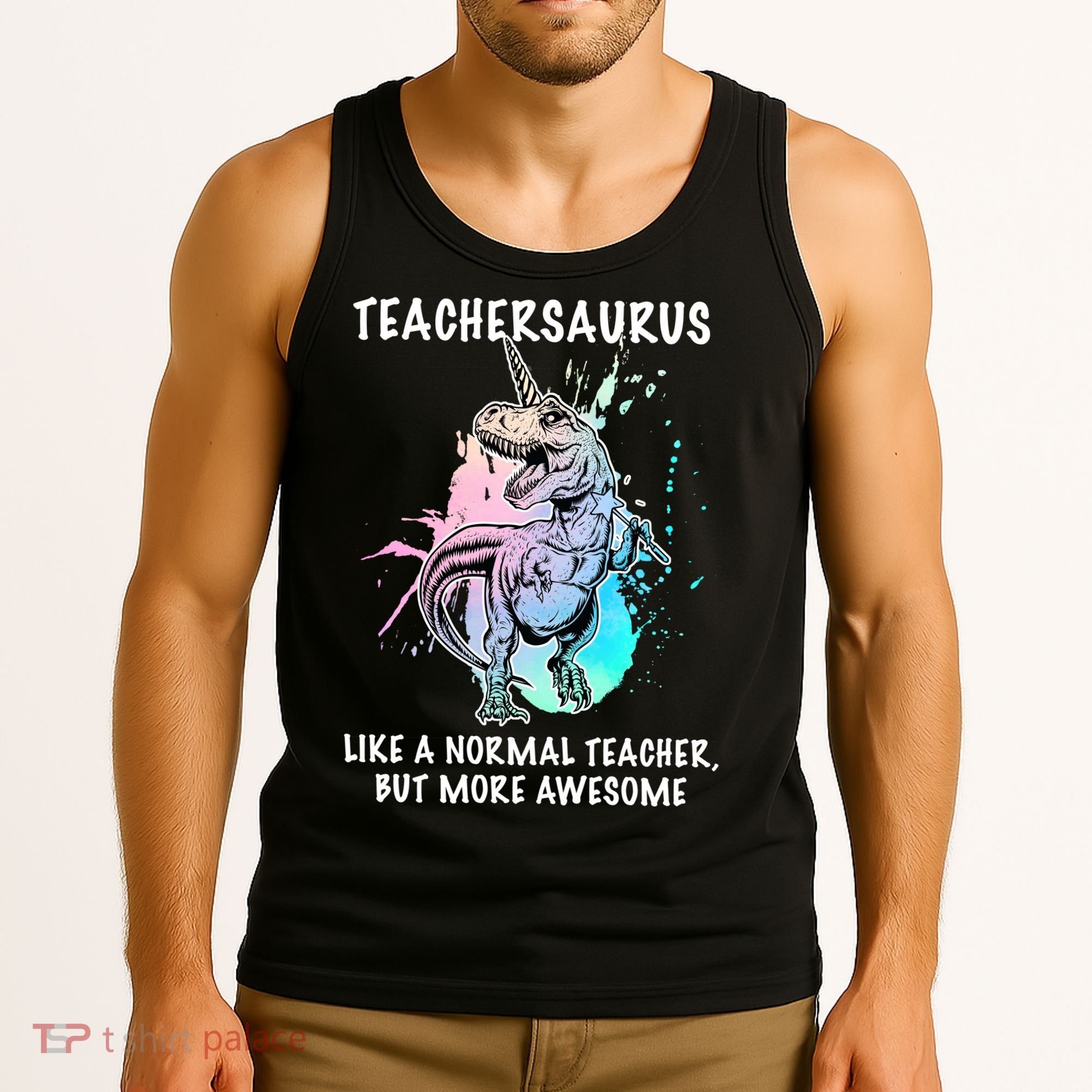 Teachersaurus Unicorn Tank Top