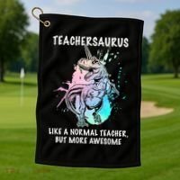 Teachersaurus Unicorn Golf Towel thumb 1