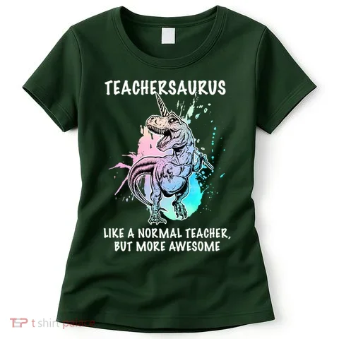 Teachersaurus Unicorn Women's T-Shirt in the selected color