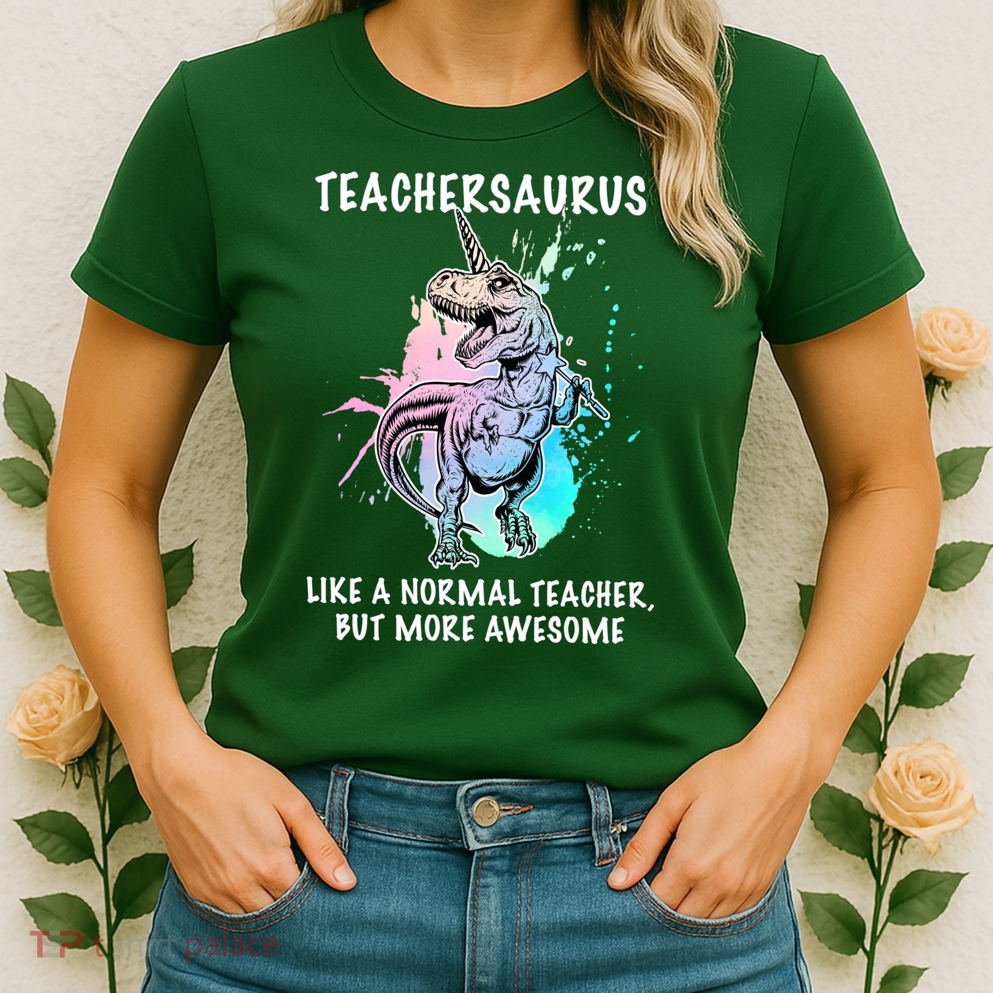 Teachersaurus Unicorn Women's T-Shirt