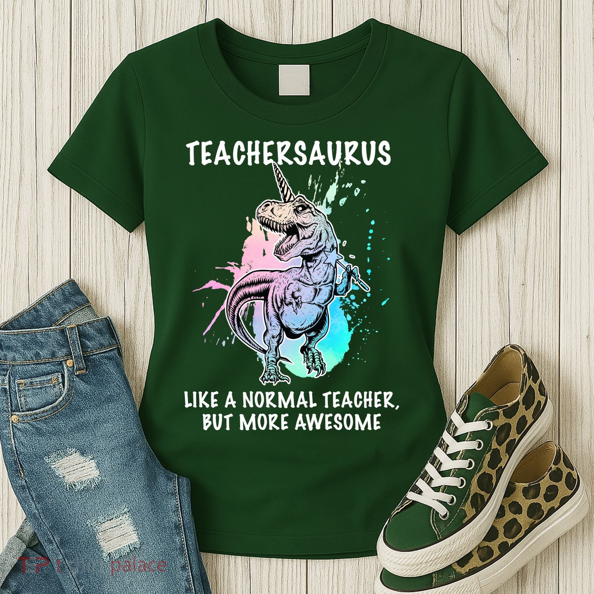 Teachersaurus Unicorn Women's T-Shirt