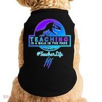 Teaching Is A Walk In Park Jurassic Teacher Doggie Tank thumb 0