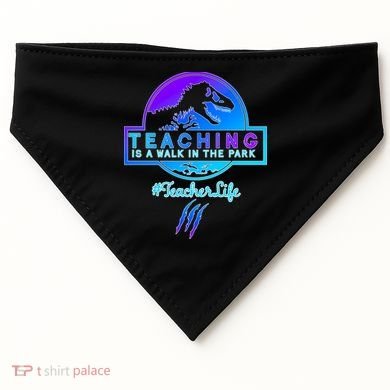 Teaching Is A Walk In Park Jurassic Teacher USA-Made Doggie Bandana