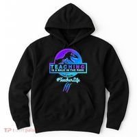 Teaching Is A Walk In Park Jurassic Teacher Hoodie thumb 0