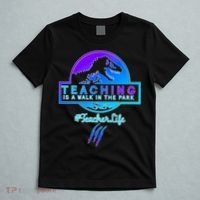Teaching Is A Walk In Park Jurassic Teacher T-Shirt thumb 5