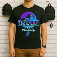 Teaching Is A Walk In Park Jurassic Teacher T-Shirt thumb 6