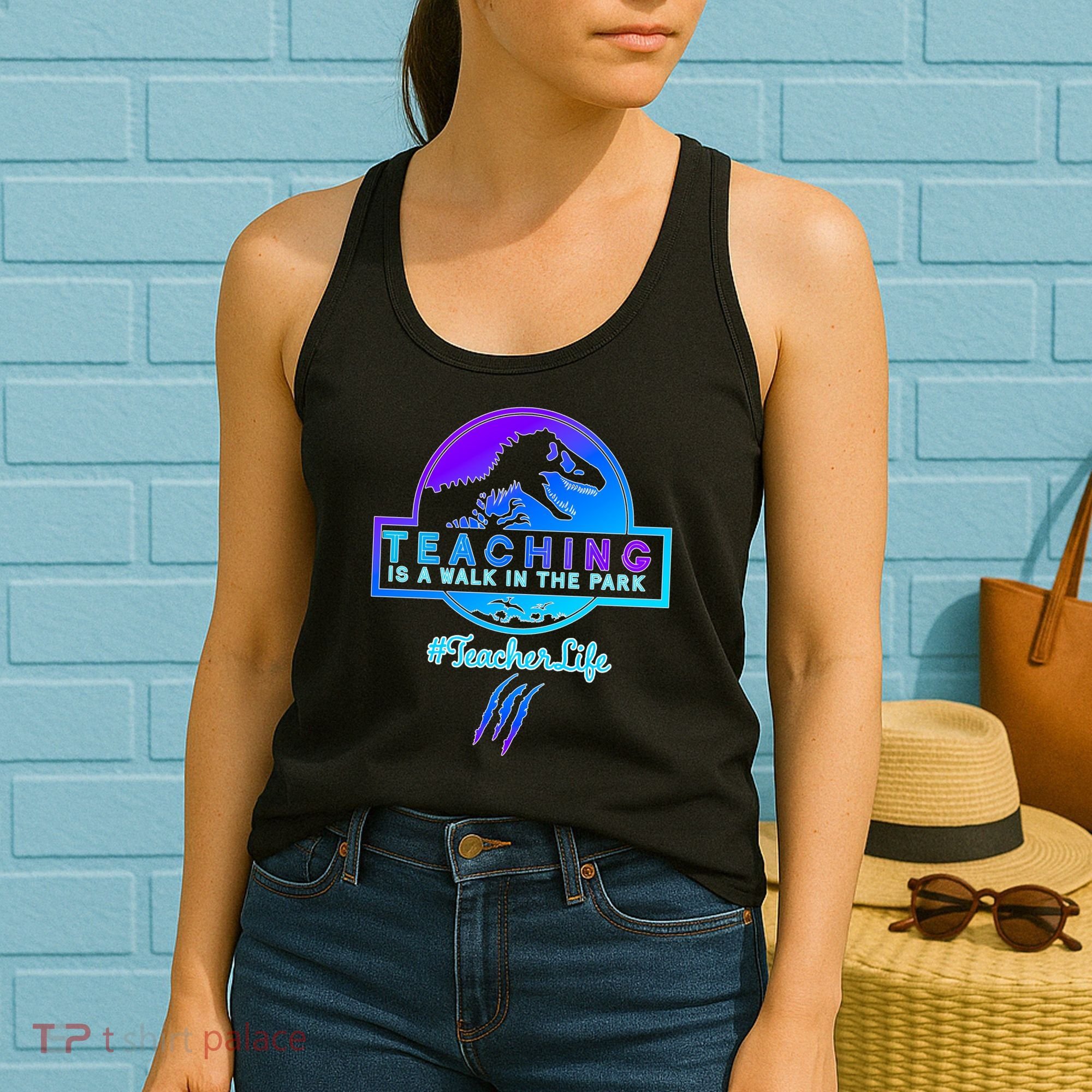 Teaching Is A Walk In Park Jurassic Teacher Women's Tank Top
