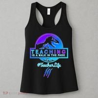 Teaching Is A Walk In Park Jurassic Teacher Women's Tank Top thumb 3