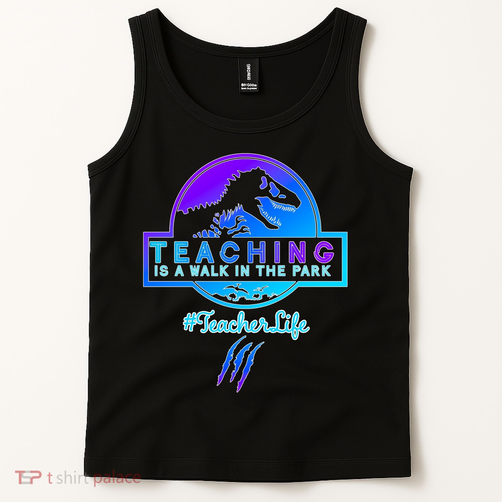 Teaching Is A Walk In Park Jurassic Teacher Tank Top