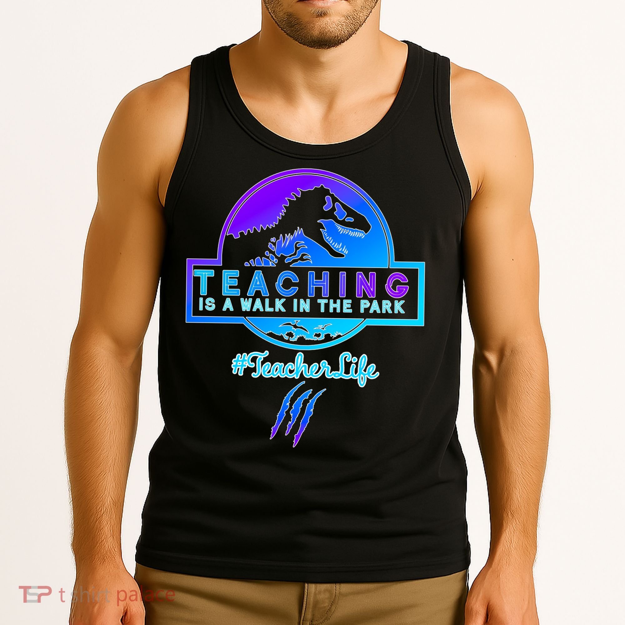 Teaching Is A Walk In Park Jurassic Teacher Tank Top