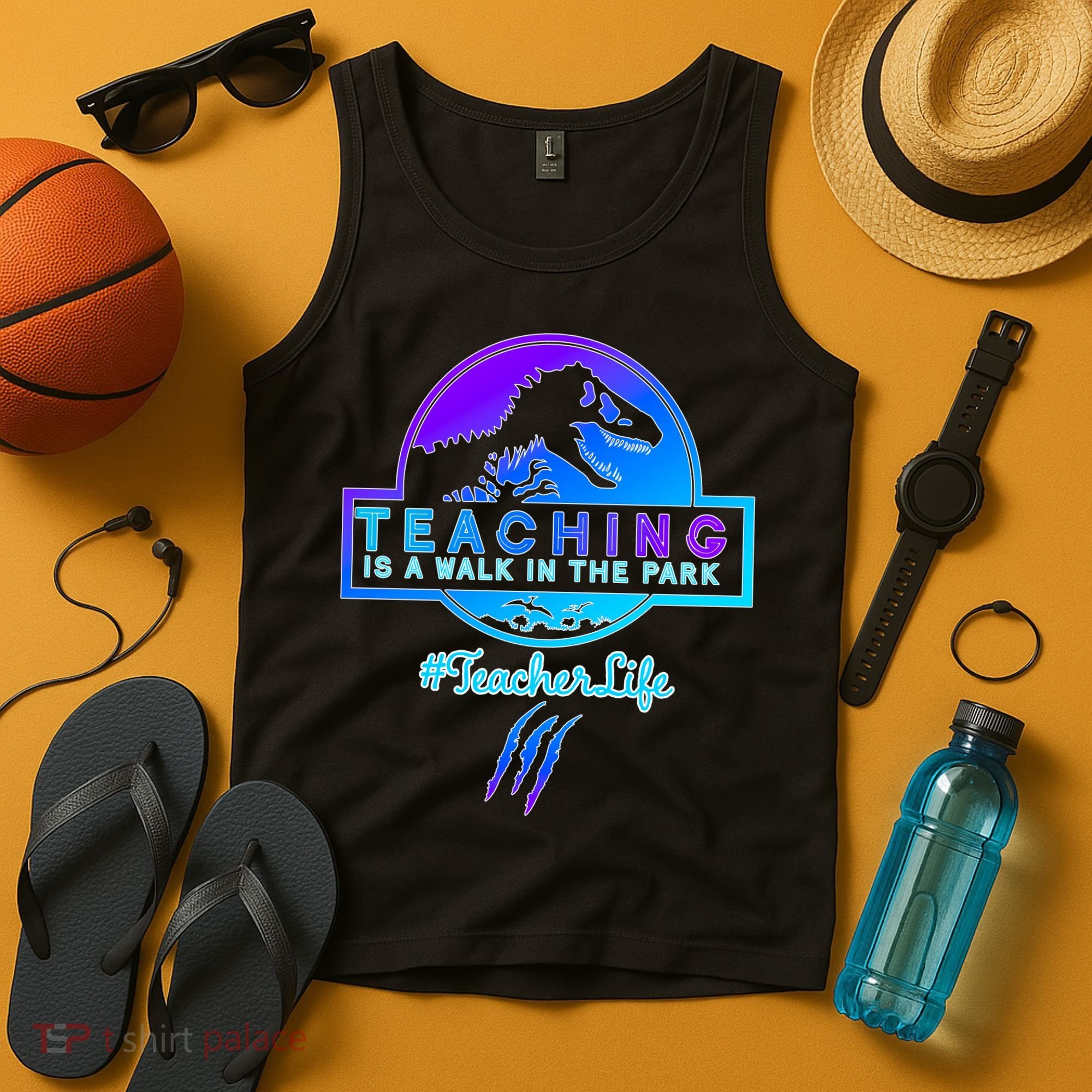 Teaching Is A Walk In Park Jurassic Teacher Tank Top