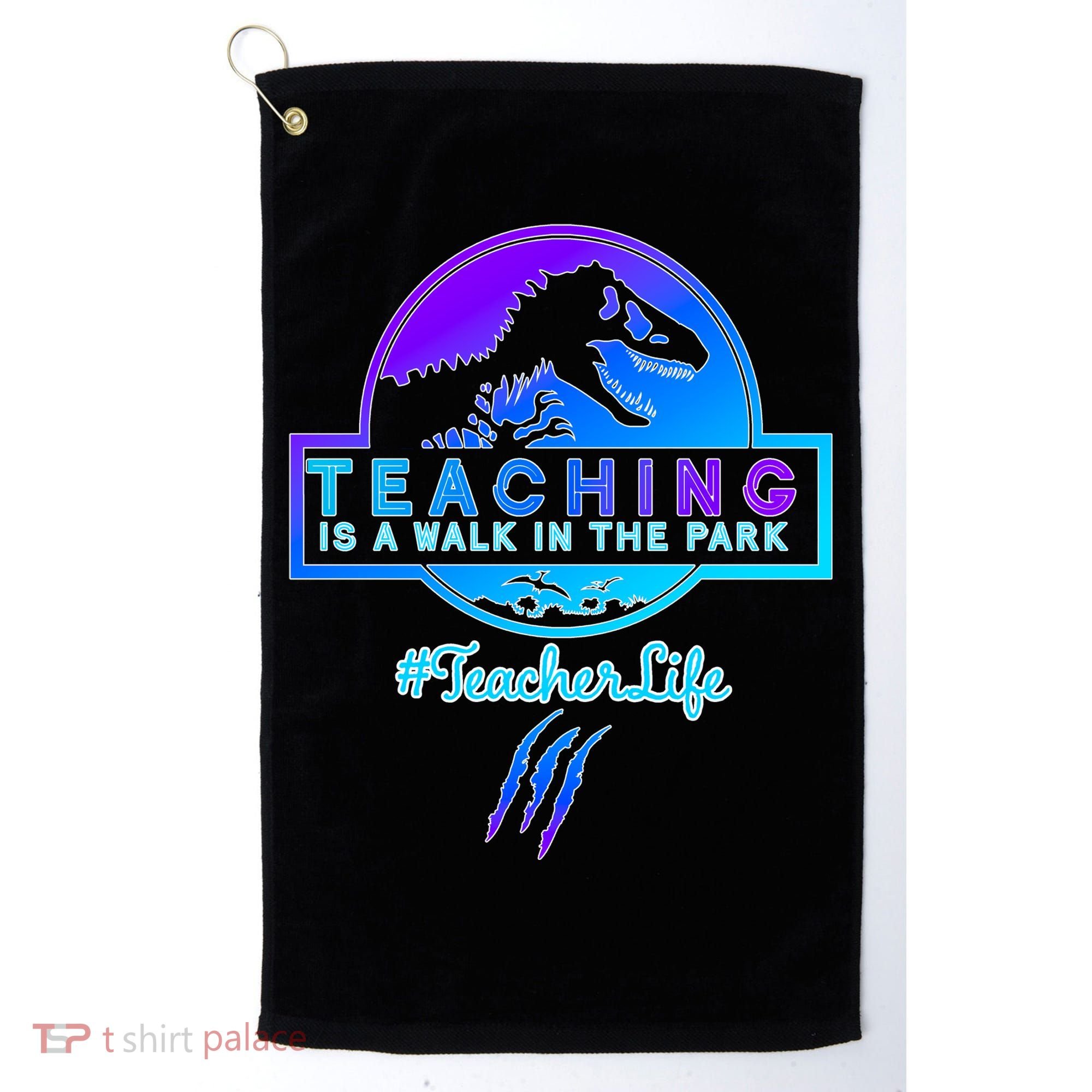 Teaching Is A Walk In Park Jurassic Teacher Golf Towel