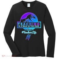 Teaching Is A Walk In Park Jurassic Teacher Women's Long Sleeve Shirt thumb 0
