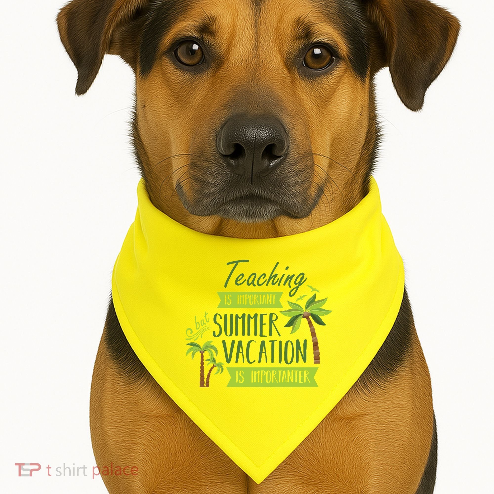 Teaching Is Important But Summer Vacation Is Importanter USA-Made Doggie Bandana