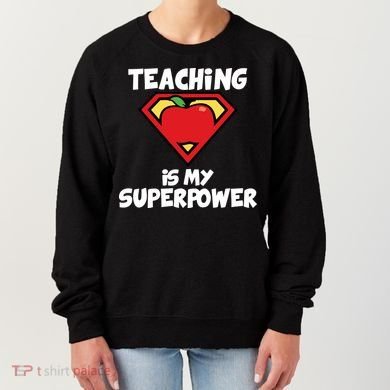 Teaching Is My Superpower Apple Crest Women's Sweatshirt