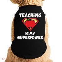 Teaching Is My Superpower Apple Crest Doggie Tank thumb 0