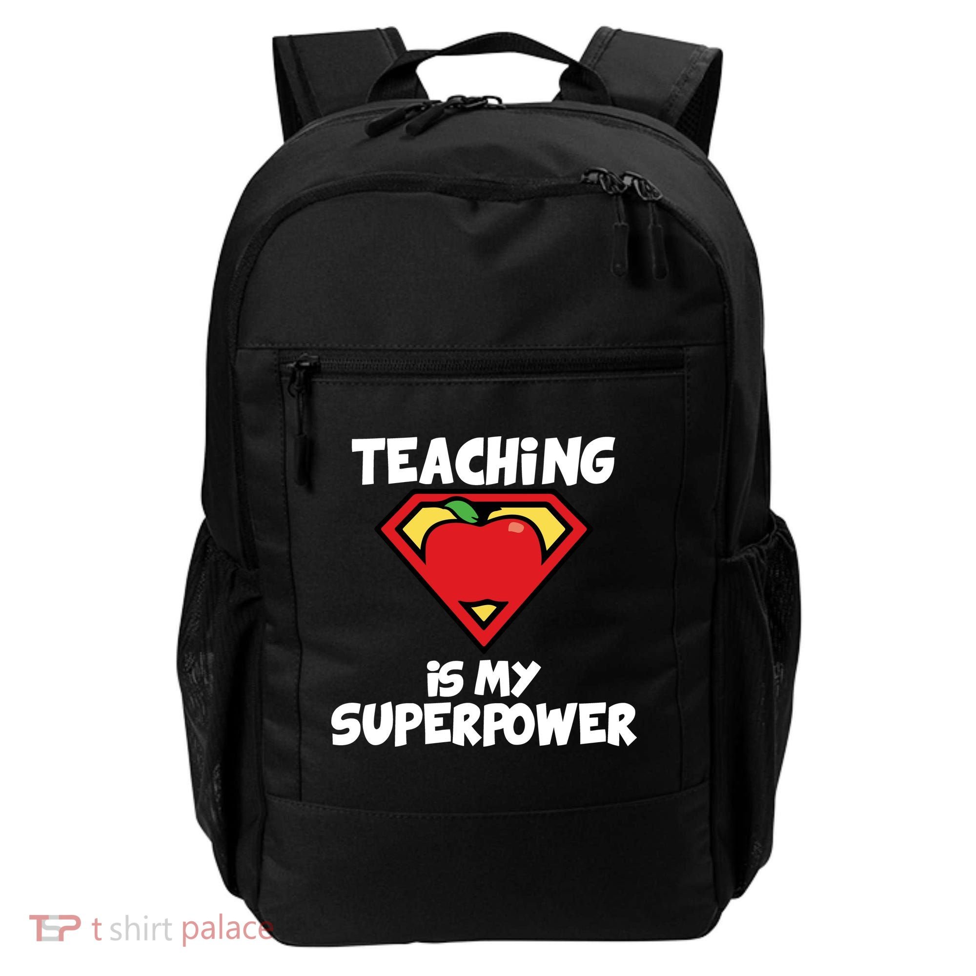 Teaching Is My Superpower Apple Crest Backpack