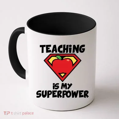 Teaching Is My Superpower Apple Crest Coffee Mug