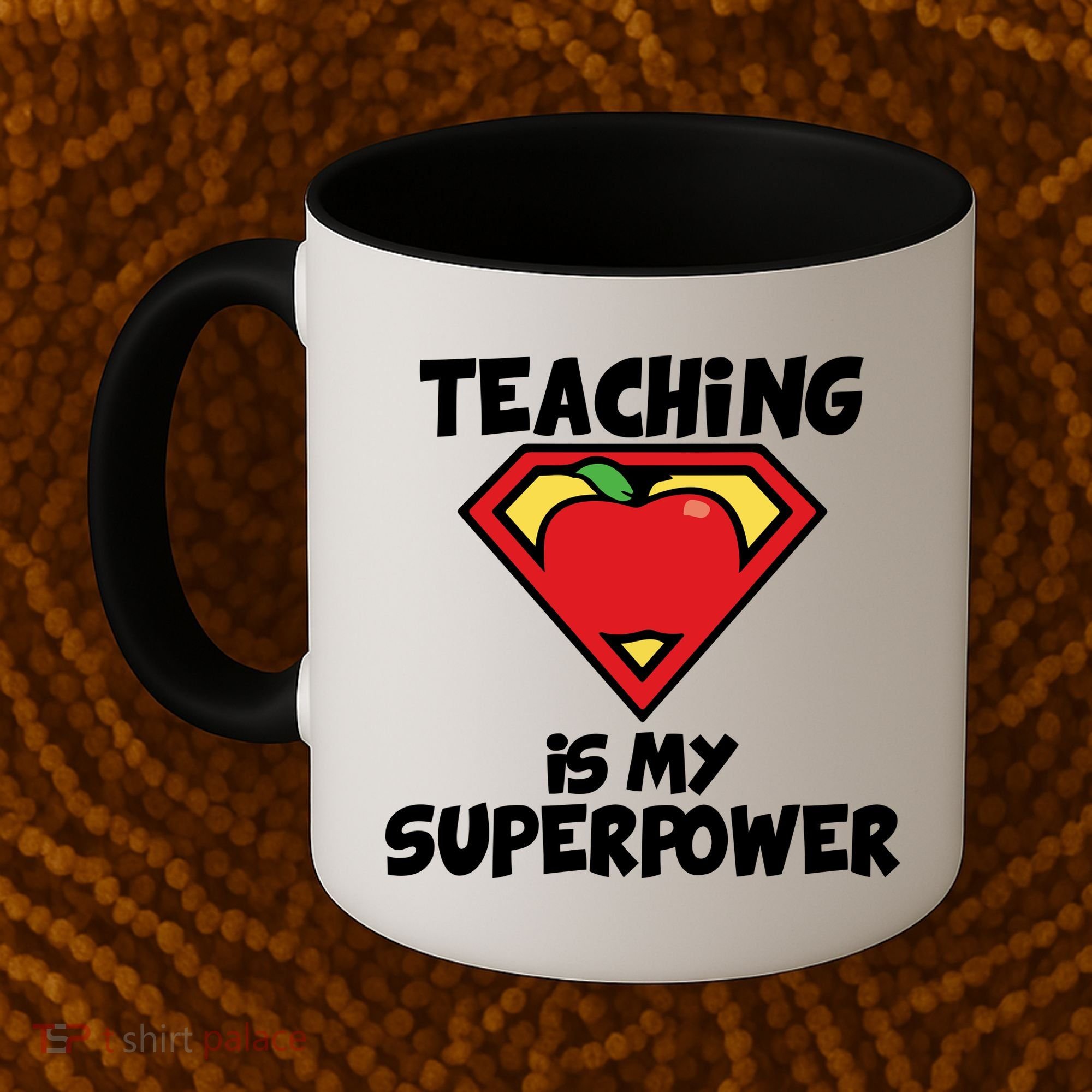 Teaching Is My Superpower Apple Crest Coffee Mug