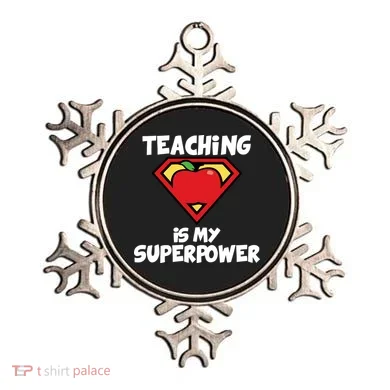 Teaching Is My Superpower Apple Crest Ornament
