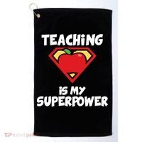 Teaching Is My Superpower Apple Crest Golf Towel thumb 0