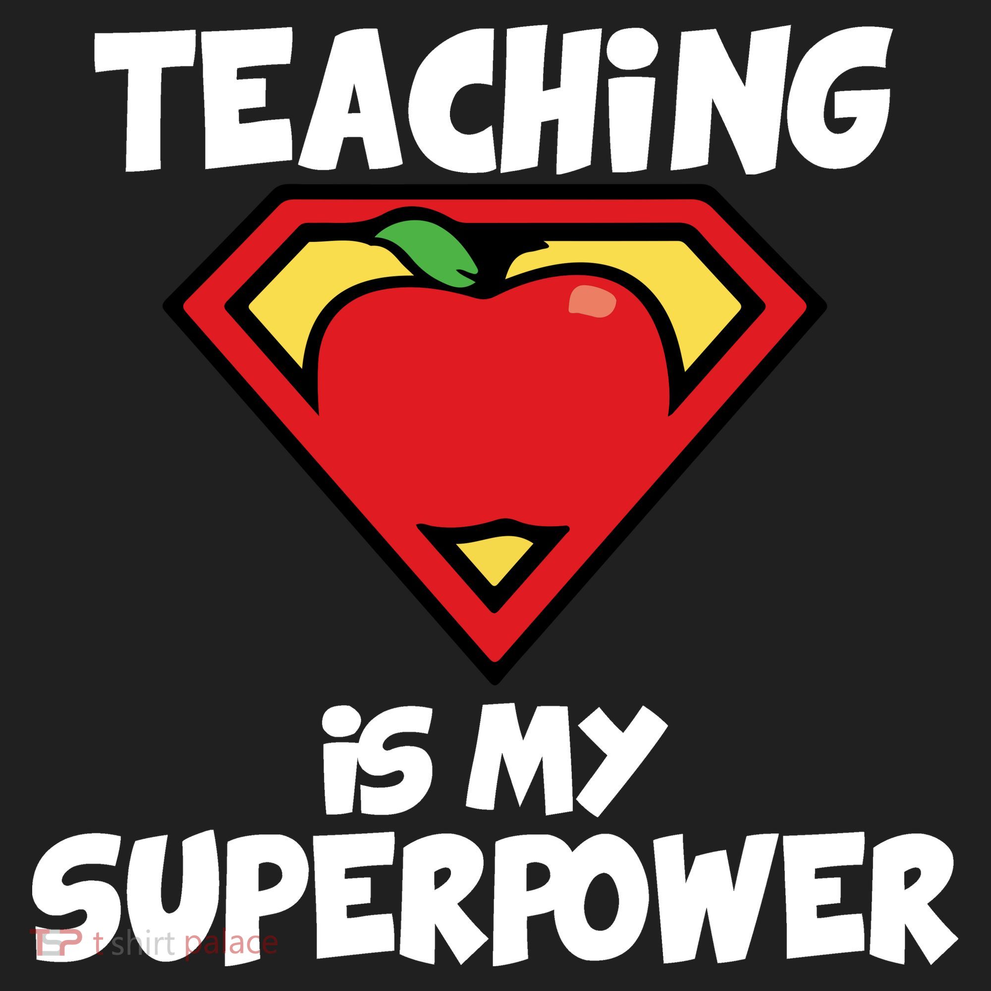 Teaching Is My Superpower Apple Crest Golf Towel
