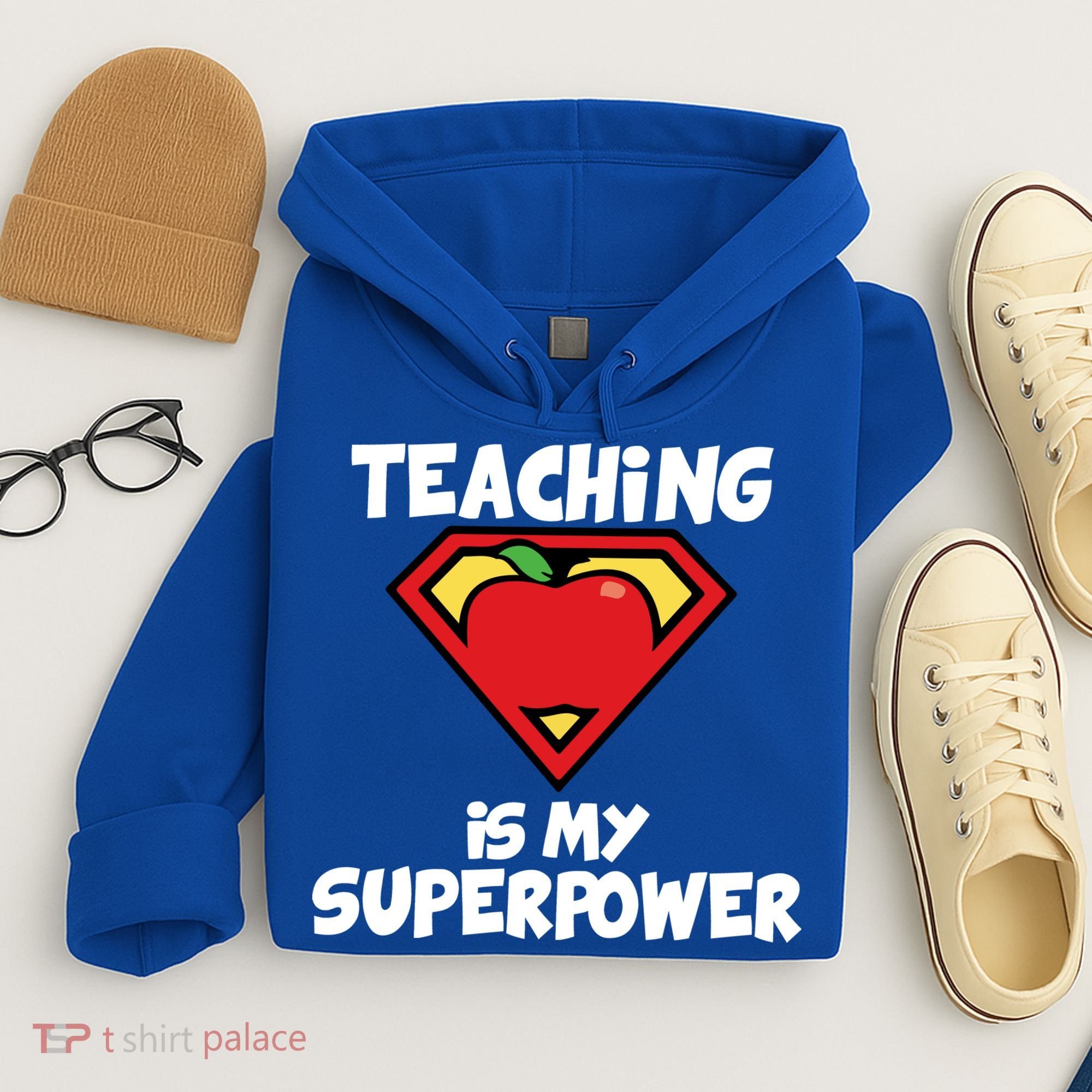 Teaching Is My Superpower Apple Crest Hoodie