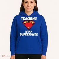 Teaching Is My Superpower Apple Crest Hoodie thumb 5