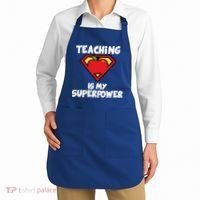 Teaching Is My Superpower Apple Crest Apron thumb 2