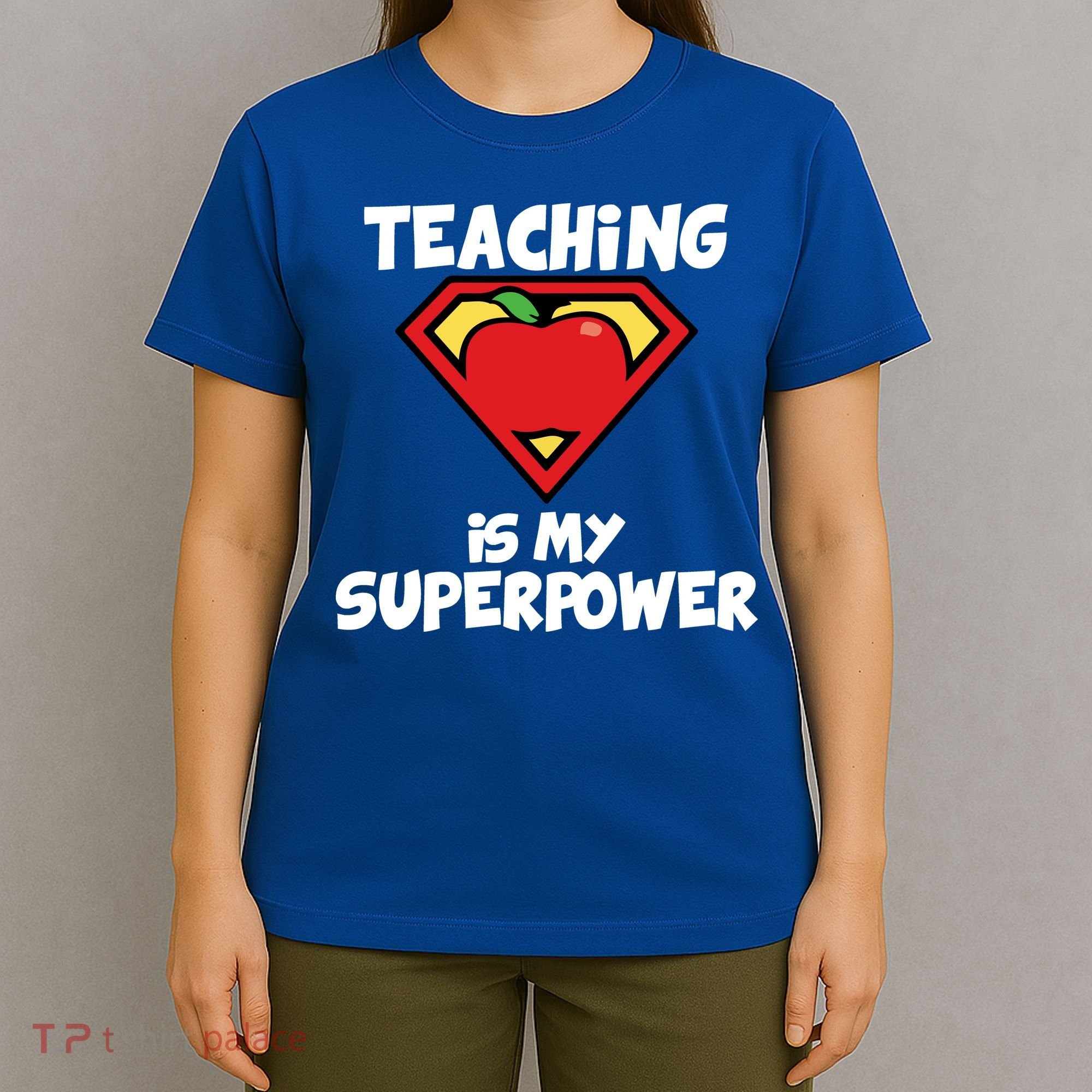 Teaching Is My Superpower Apple Crest T-Shirt