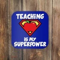Teaching Is My Superpower Apple Crest Coaster thumb 0