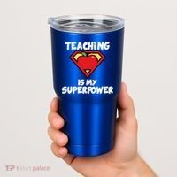 Teaching Is My Superpower Apple Crest Tumbler thumb 2