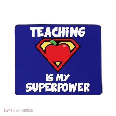 Teaching Is My Superpower Apple Crest Mousepad
