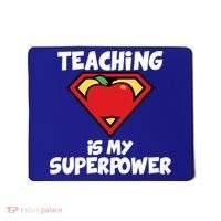 Teaching Is My Superpower Apple Crest Mousepad thumb 0