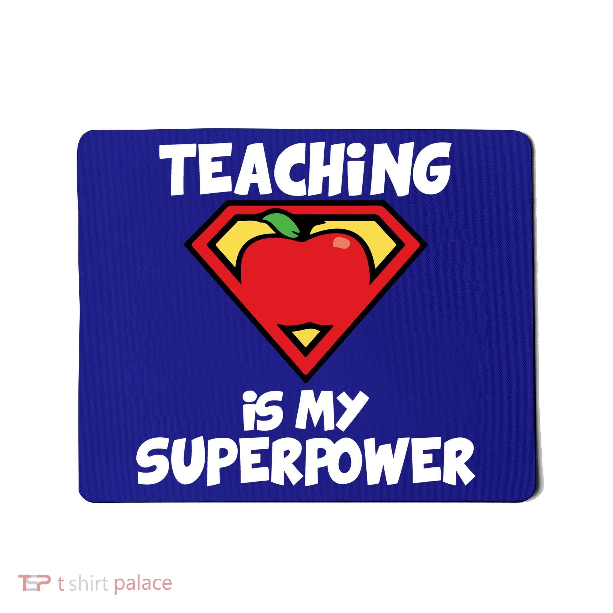 Teaching Is My Superpower Apple Crest Mousepad