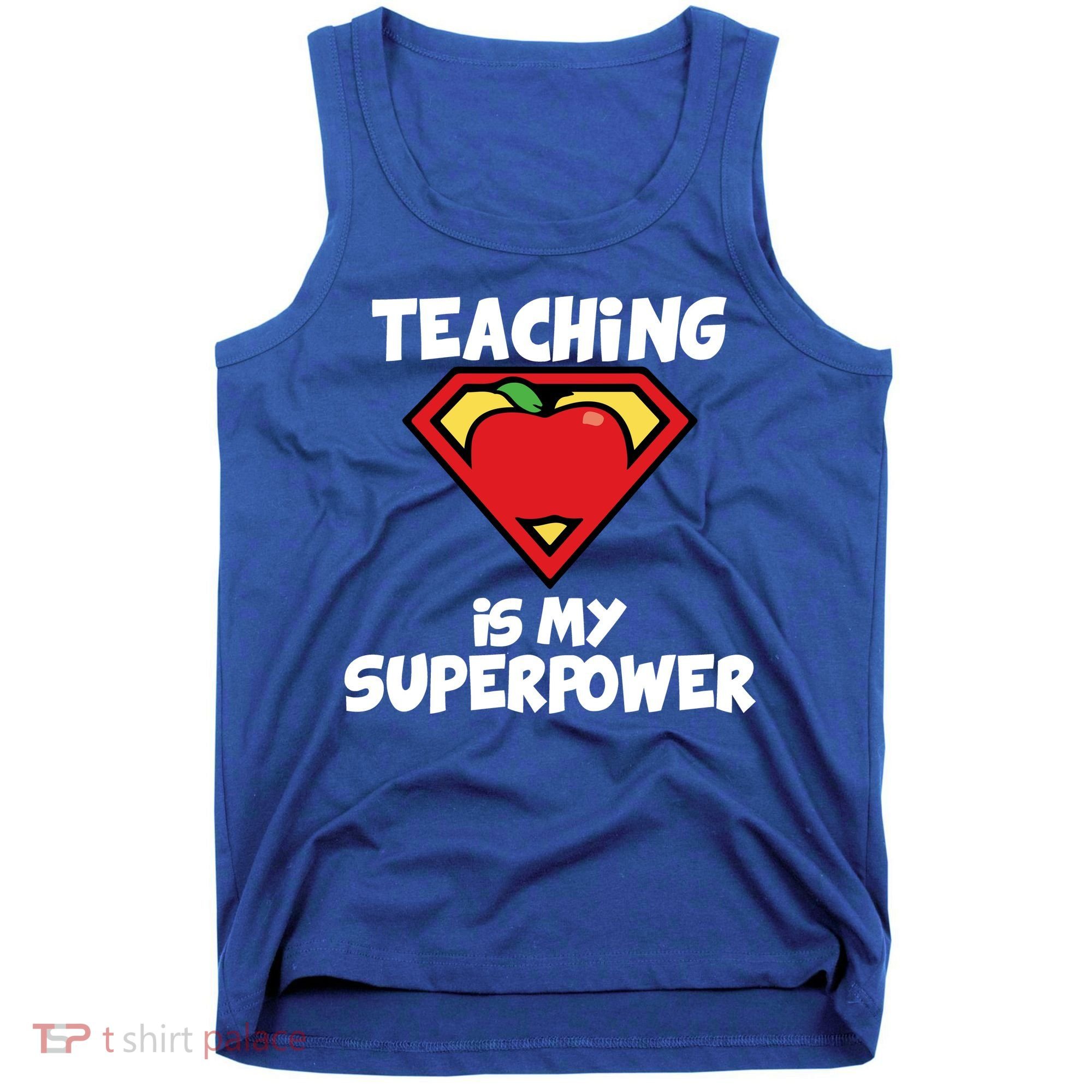 Teaching Is My Superpower Apple Crest Tank Top
