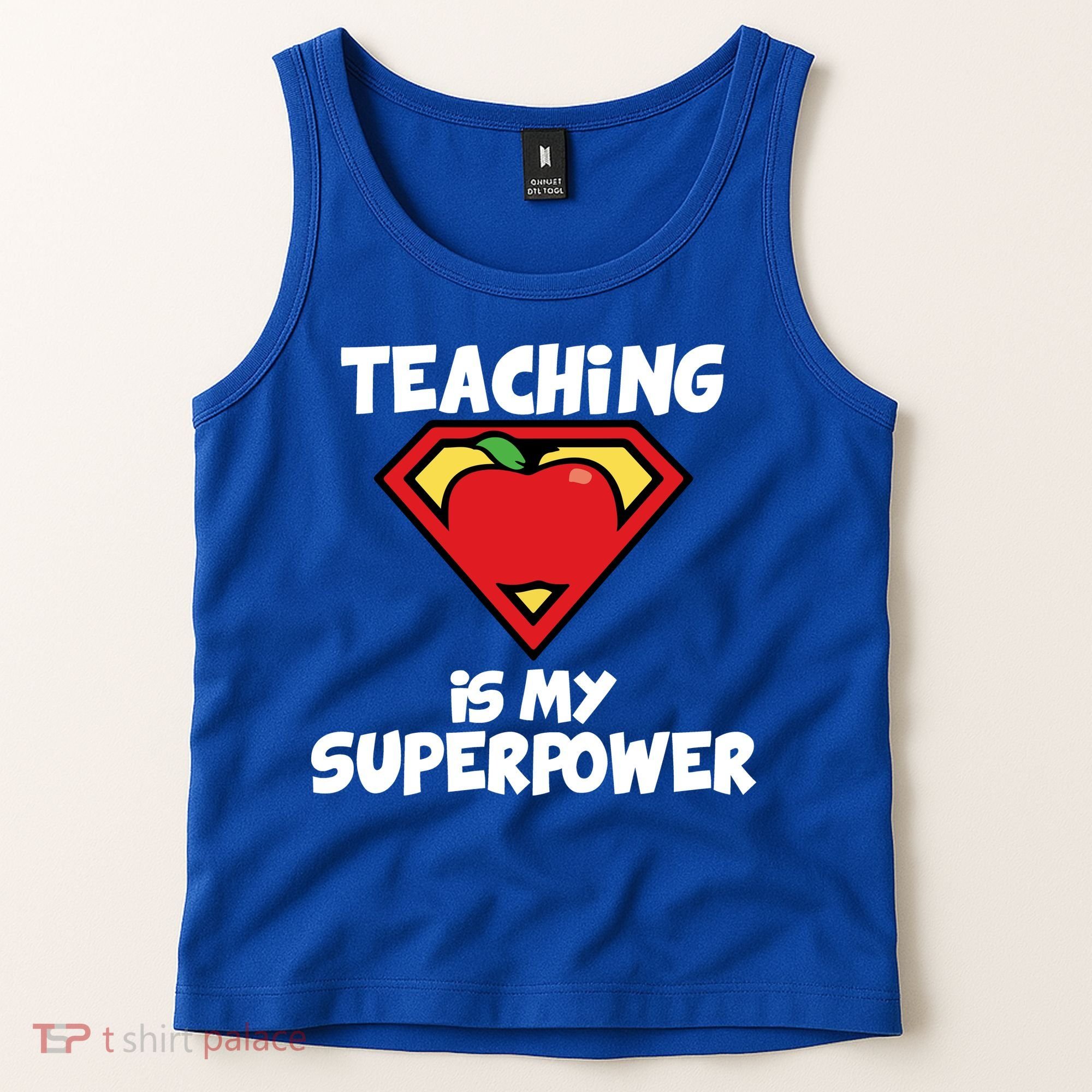 Teaching Is My Superpower Apple Crest Tank Top