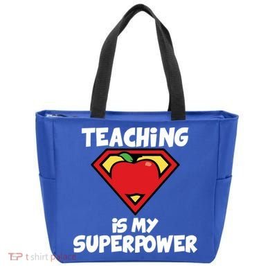 Teaching Is My Superpower Apple Crest Tote Bag