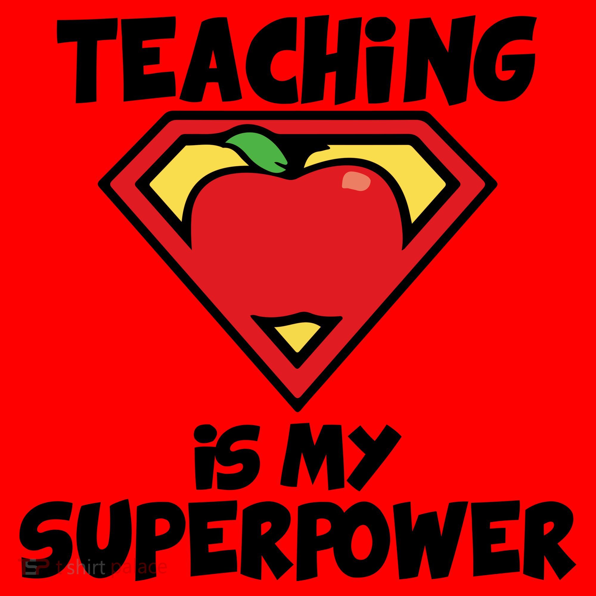 Teaching Is My Superpower Apple Crest Santa Hat