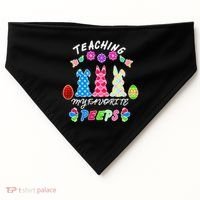 Teaching My Favorite Peeps Cute Easter Bunnies USA-Made Doggie Bandana thumb 0