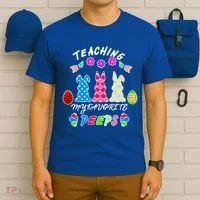 Teaching My Favorite Peeps Cute Easter Bunnies T-Shirt thumb 6