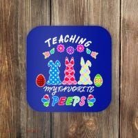 Teaching My Favorite Peeps Cute Easter Bunnies Coaster thumb 0