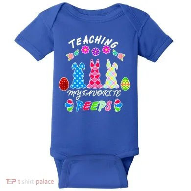 Teaching My Favorite Peeps Cute Easter Bunnies Baby Bodysuit