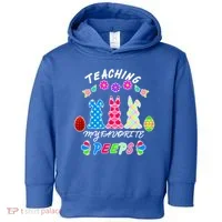 Teaching My Favorite Peeps Cute Easter Bunnies Toddler Hoodie thumb 0