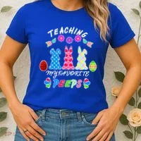 Teaching My Favorite Peeps Cute Easter Bunnies Women's T-Shirt thumb 2