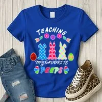 Teaching My Favorite Peeps Cute Easter Bunnies Women's T-Shirt thumb 3